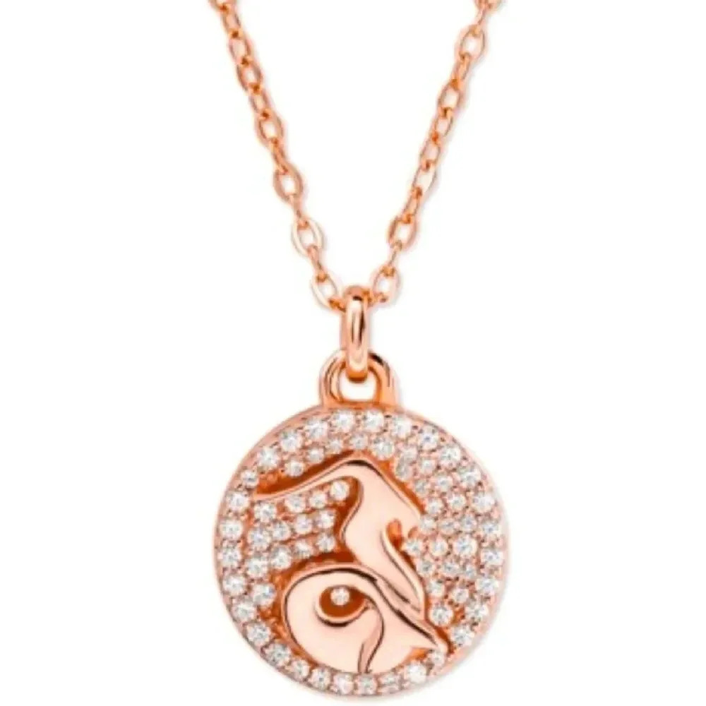 NWT Michael Kors Custom 14KRose Gold-Plated Sterling Silver Capricorn Necklace